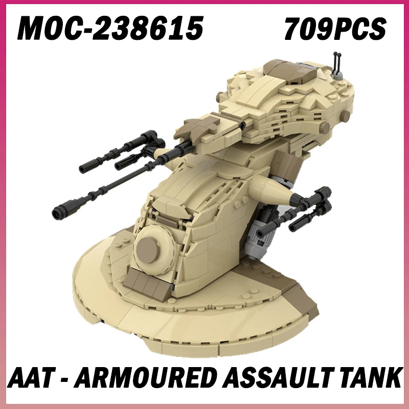 709PCS MOC-238615 AAT Armored Assault Tank Space Wars Ruimteschip Vechter Film Scène Model Bouwstenen Bricks Speelgoed Kits Gift