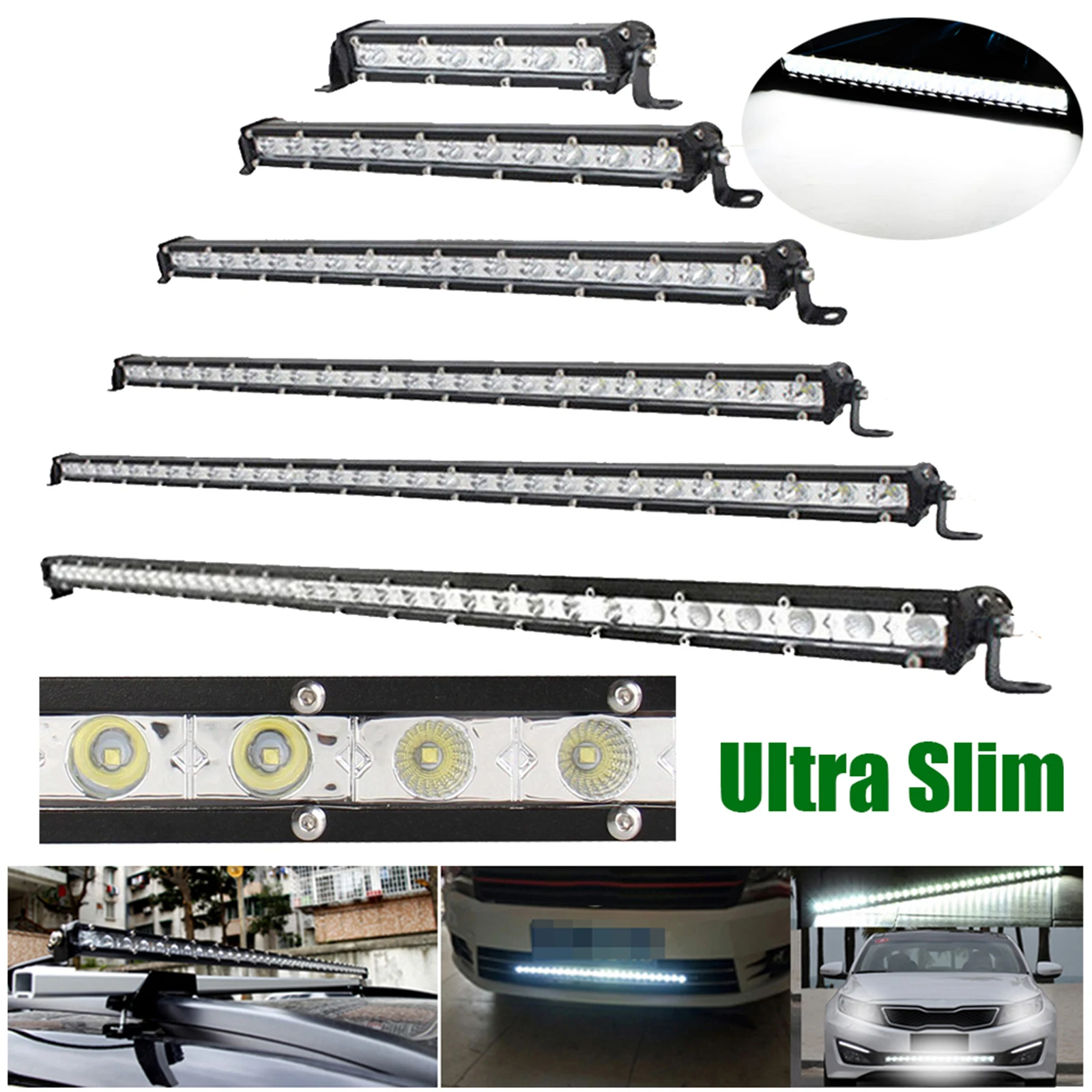 Slim LED Light Bar 7 13 20 25 32 38 45 50 inch Off-road Work Driving Fog Lamp Spot Flood Combo for Car Truck SUV ATV Tractor 4WD