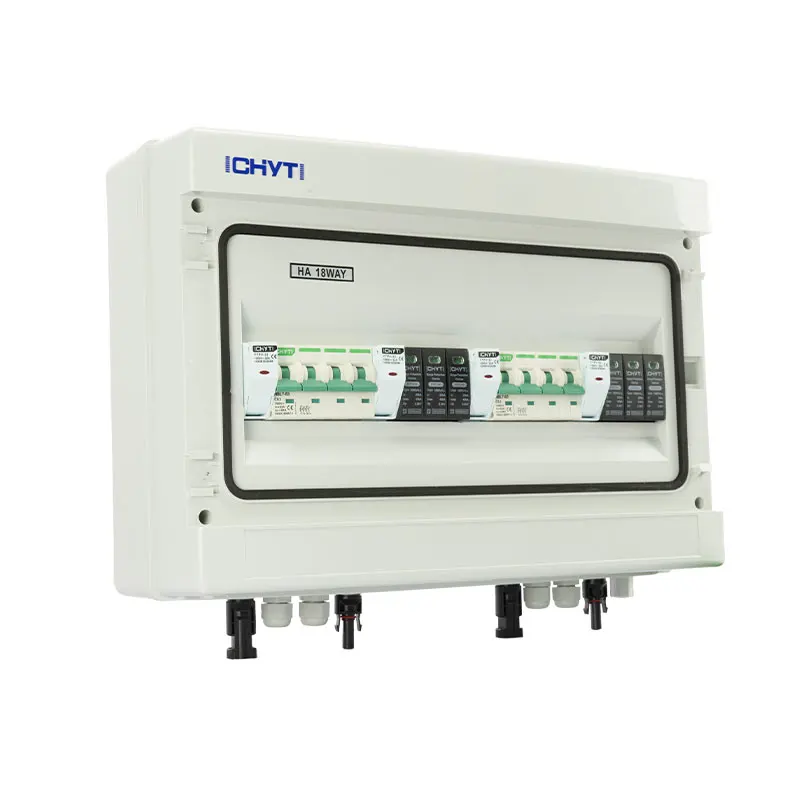 Waterproof Outdoor Surface Mounted 2-in-2-out 1000V IP65 Solar PV Surge Lightning Protection DC Distribution Box Combiner Box