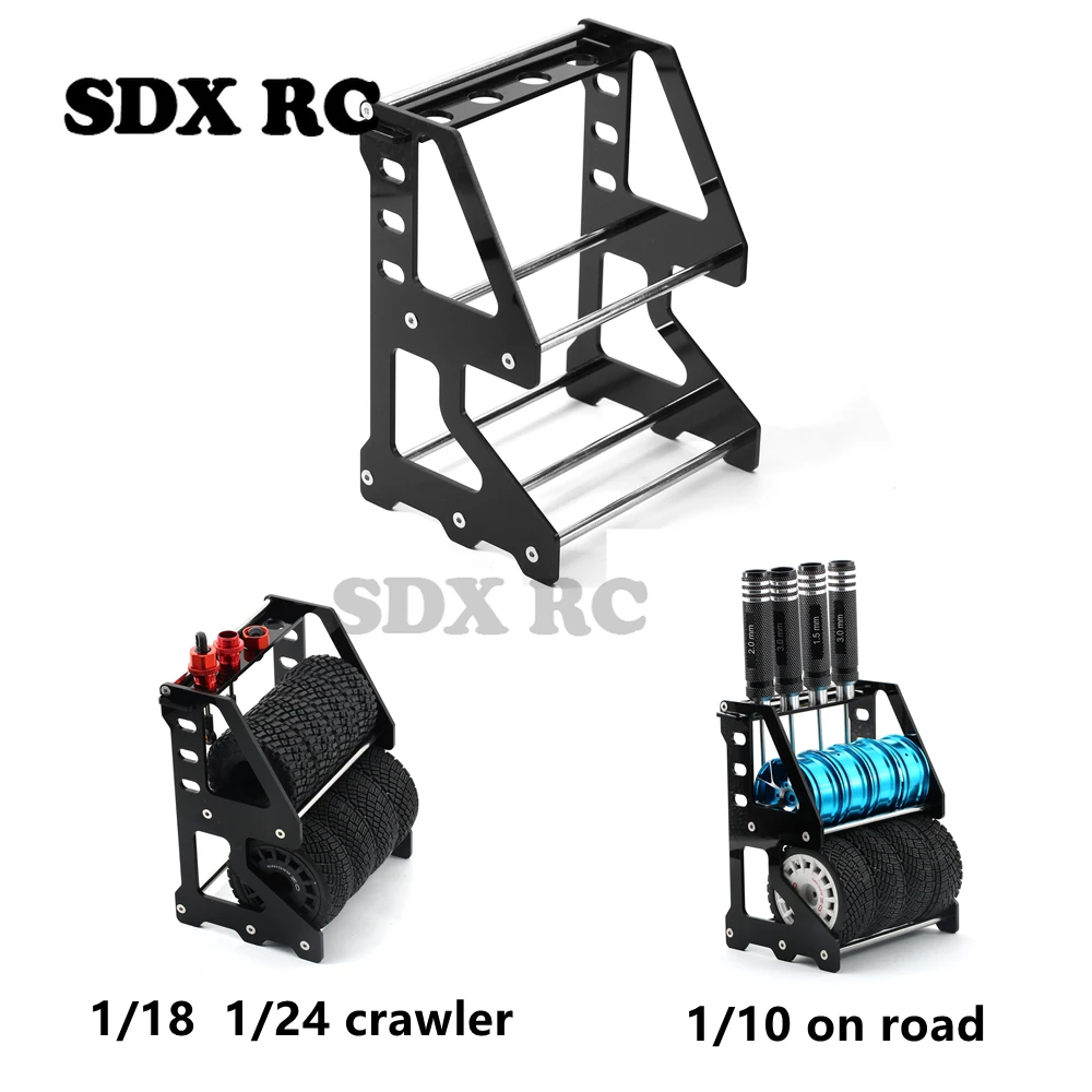 

RC Car Tool Stand Tire Storage Rack For 1/10 1/12 On Road Car TT02 XV01 XV02 HSP94123 1/18 1/24 Crawler TRX4M SCX24