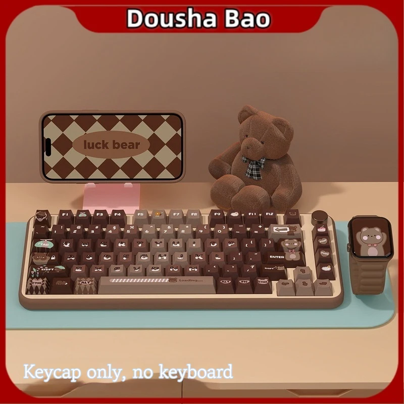 

New Lucky Bear Original Keycap 138 Key Personalized Keycap Pbt Heat Sublimation Compatible With Most Mechanical Keyboard Keycaps