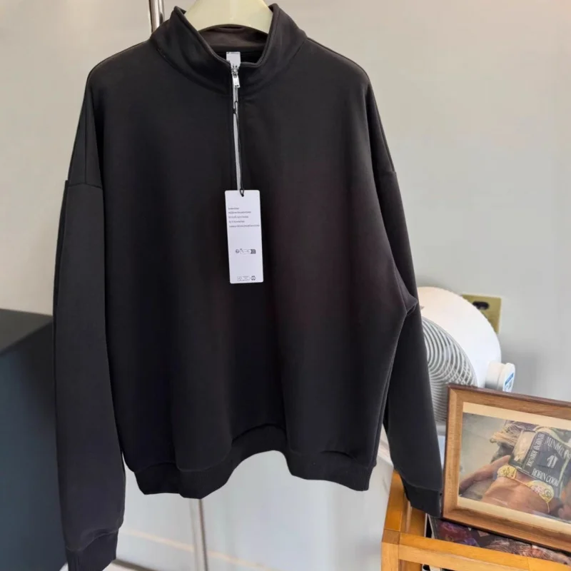 Felpa in pile unisex invernale spessa calda con collo alto giacca con zip vestibilità ampia sportiva casual abbigliamento esterno per uomini e donne