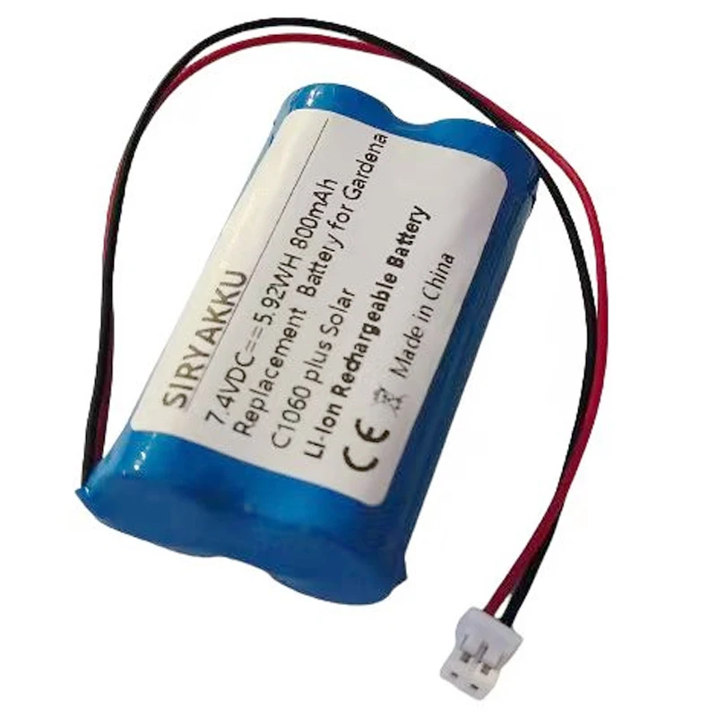 7.4v Rechargeable Li-ion Battery 800mAh For Gardena C1060 Plus Solar sprinkler 01866 batteries