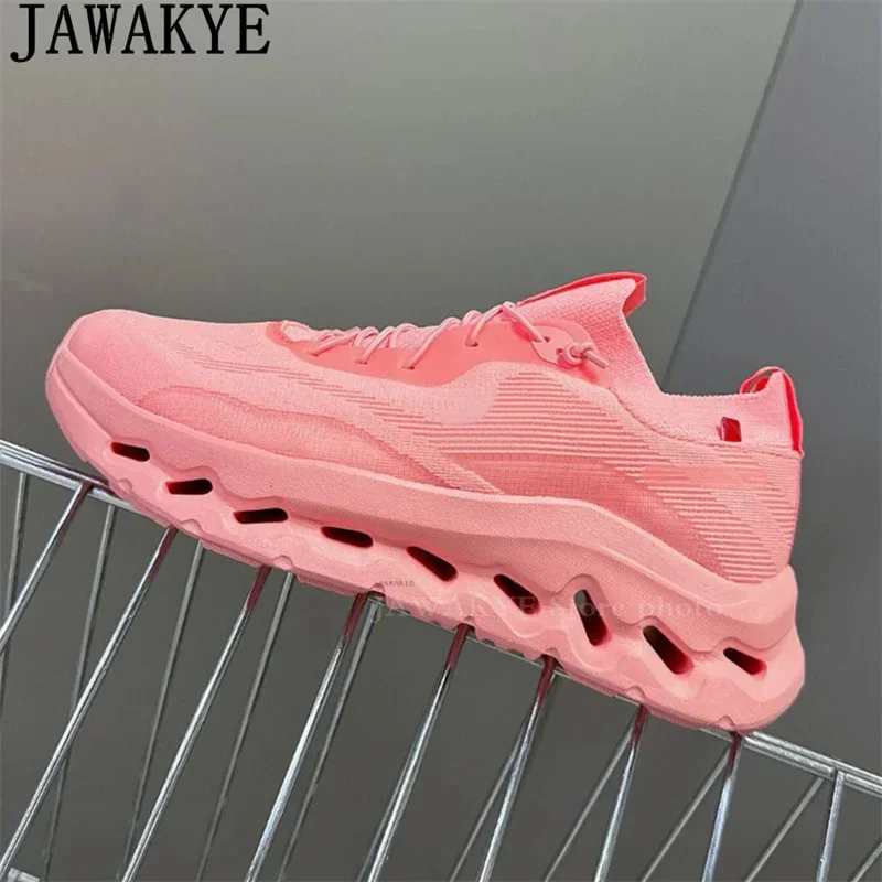 Breathable Comfortable Platform Sneakers Flat Shoes Woman Summer Lace-Up Casual Shoes Unisex Trainer Running Shoes