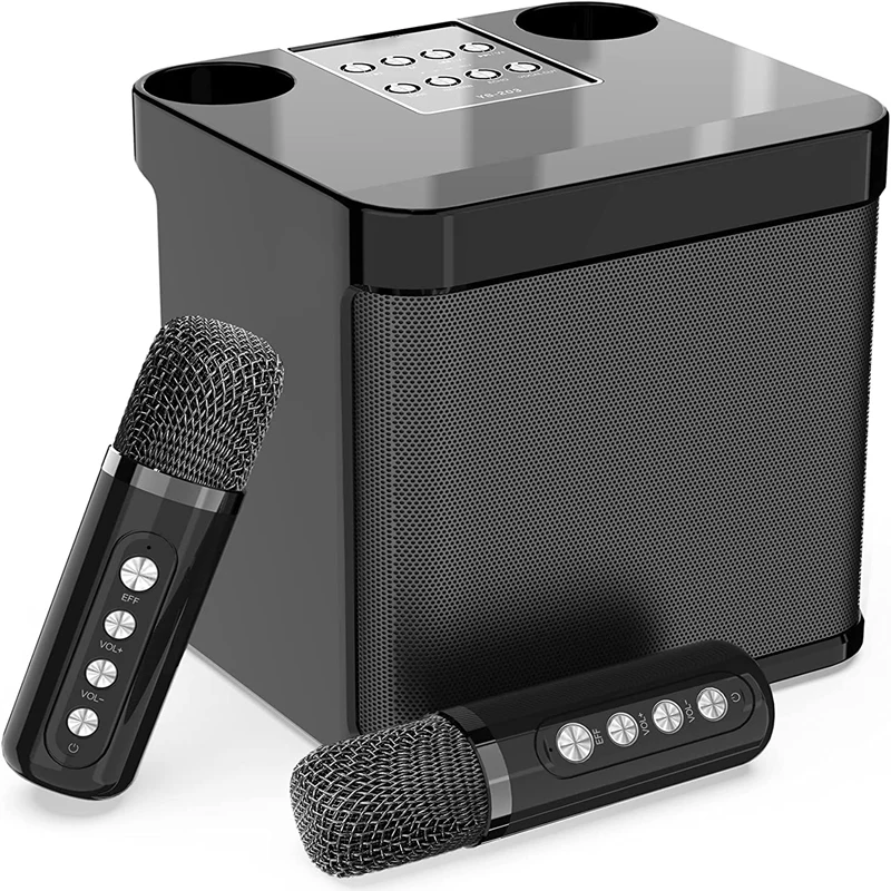 

Family KTV Audio Set Dual Wireless Microphone Integrated Machine Outdoor Portable Karaoke Bluetooth Speaker Box Accessories