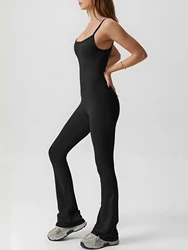 Seksowne kombinezony damskie letnie nowe drążą bez rękawów jednokolorowe bodycon pajacyki moda z odkrytymi plecami casualowe w stylu Streetwear sportowy ogólnie