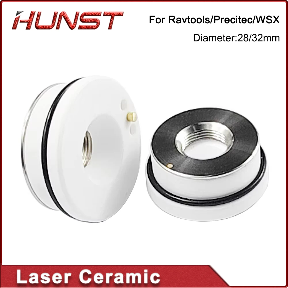 HUNST Laser Ceramic Ring Laser Nozzles Holder 28mm/32mm For Raytools WSX Precitec HSG HANS DNE Fiber Laser Cutting Head