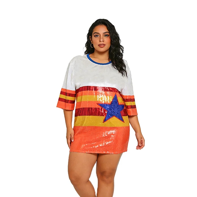 2026 Baseball Geme Day Outfits Shirts Bling Sequin Jersey Dress for Women