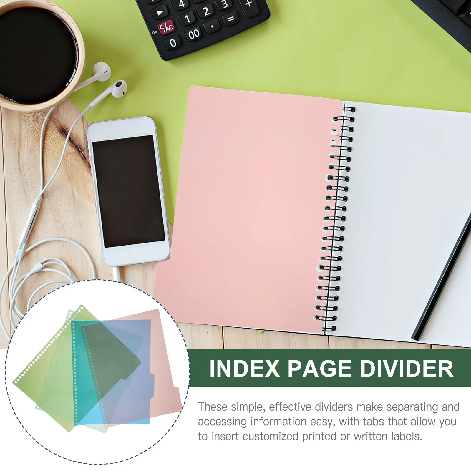 12 Sets PP Material Page Divider Replacement Core Separating Tabs for Binder Archives Index Classification Notebooks