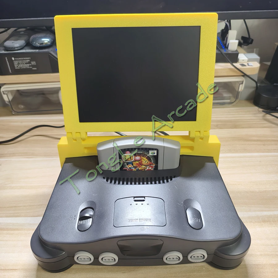 New 8 INCH 4:3 LCD SCREEN, N64 Game Console Portable Display, Foldable Mini Monitor with High Fidelity Stereo for N 64