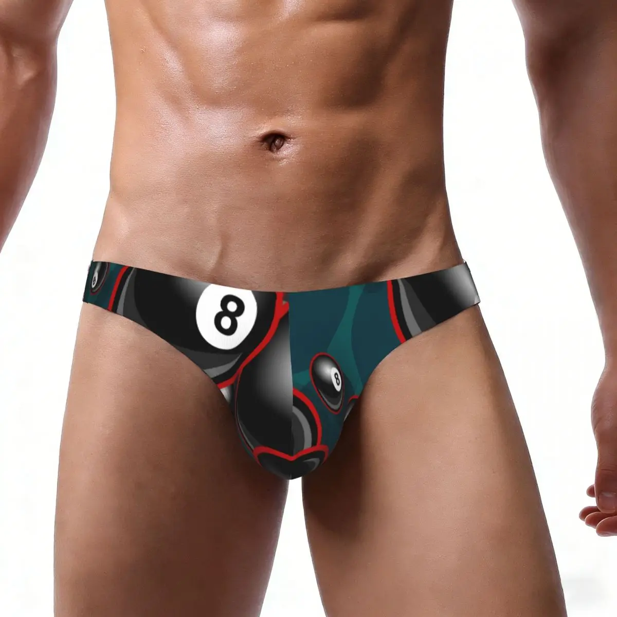 Men's Panties Man Briefs Billiards Pool Snooker 8 Ball Symbol Sexy Underwear Male Bikini Underpants