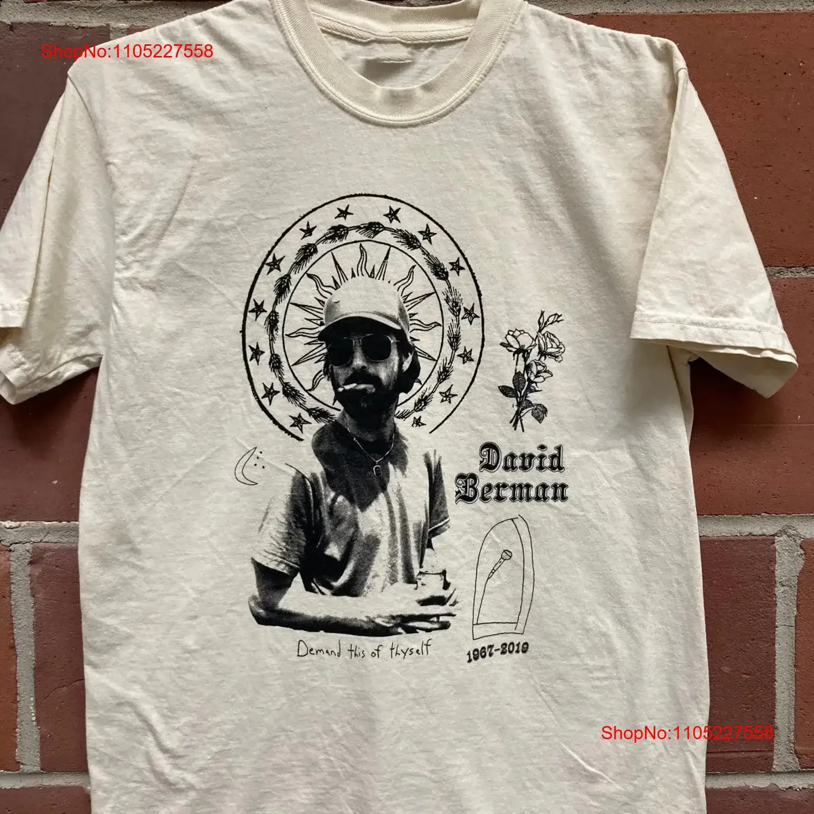 

Новая футболка Дэвида Бермана, концертная от S до 5XL, CR010, винтажный стираный повседневный топ с рисунком для повседневной носки, мужская мода, универсальный