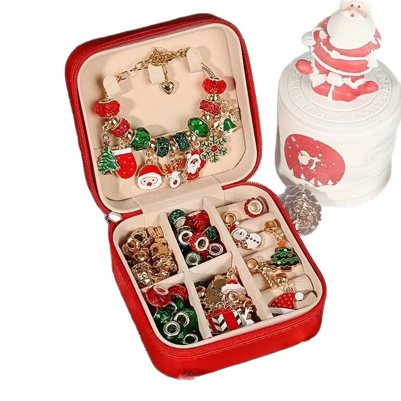 Wyprzedaż 2025 DIY Koraliki do samodzielnego tworzenia, łańcuszek z koralików, zawieszka, smycz, skórzane magiczne pudełko z koralikami, świąteczne dopasowanie kolorów