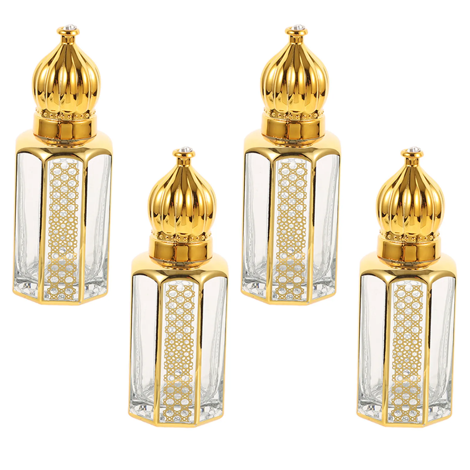 

4Pcs Refillable Glass Essential Oil Roller Bottles Mini Empty Perfume Containers Roll on Bottles Travel Aromatherapy