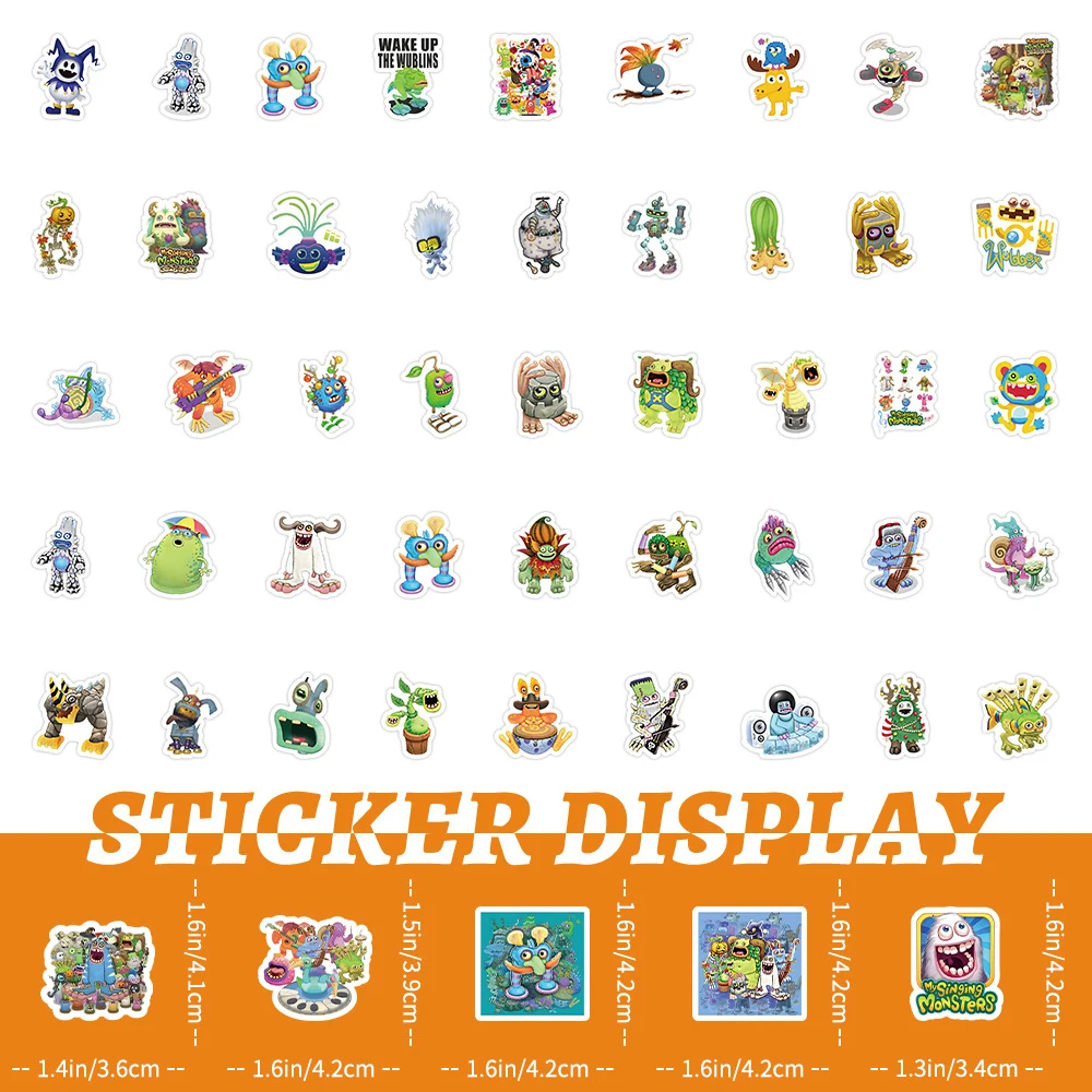 10/30/50/100pcs My Singing Monster Stickers for Kids Cute Cartoon Game Decals Toy Waterproof Graffiti Laptop Phone Suitcase Bike