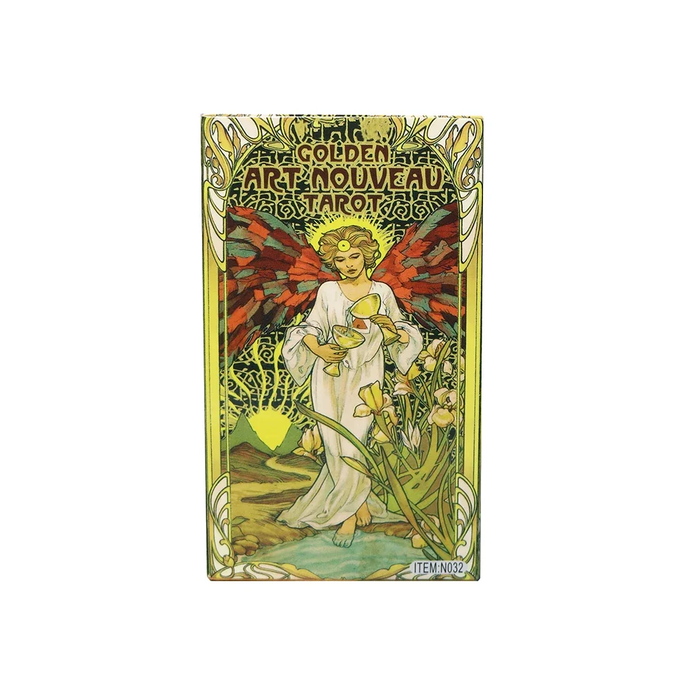 2024  New Golden Art Nouveau Tarot Cards for beginners and PDF Guidbook Deck games Fate Divination Cards