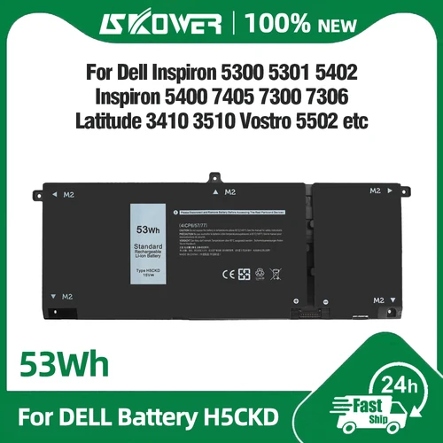 H5CKD JK6Y6 Batería para Dell Inspiron 5406 7405 7306 7506 2 en 1 5401 5402 5409 5502 5508 Latitude 3410 3510 Vostro 5300 5301