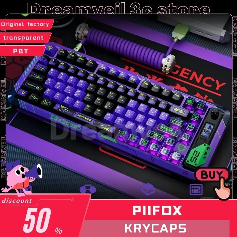 Piifox PFKC-BWJH Keycaps Mechanische Keyboard Keycaps Originele Transparante Pbt Aangepaste Mechanische Toetsenbord Accessoires Keycaps