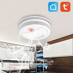 Tuya WiFi Khói Lửa Bảo Vệ Đầu Báo Khói Báo Cháy An Ninh Gia Đình Lính Cứu Hỏa Cảm Biến Khói