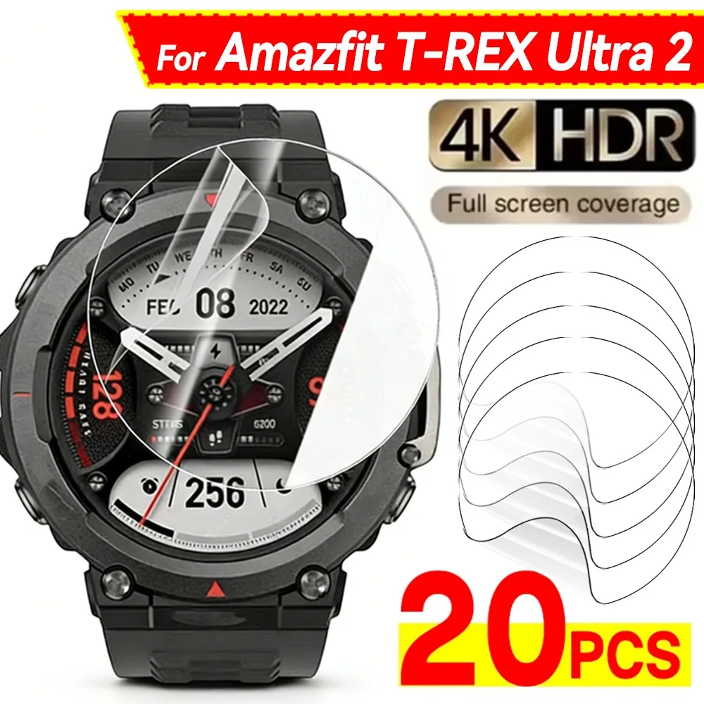 

5-20PCS Soft TPU Hydrogel Film for Amazfit T-REX Ultra 2 Watch Full Coverage Anti-scratch Protective Screen Protector Not Glass