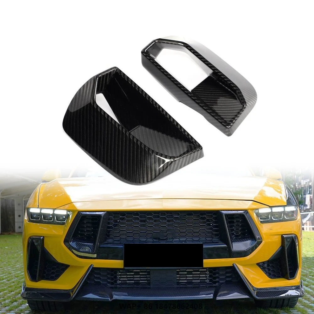 

Dry Carbon Fiber S650 Front Bumper Air Vent Trim Mesh Covers Car Body Kits for Mustang S650 GT Coupe 2024+