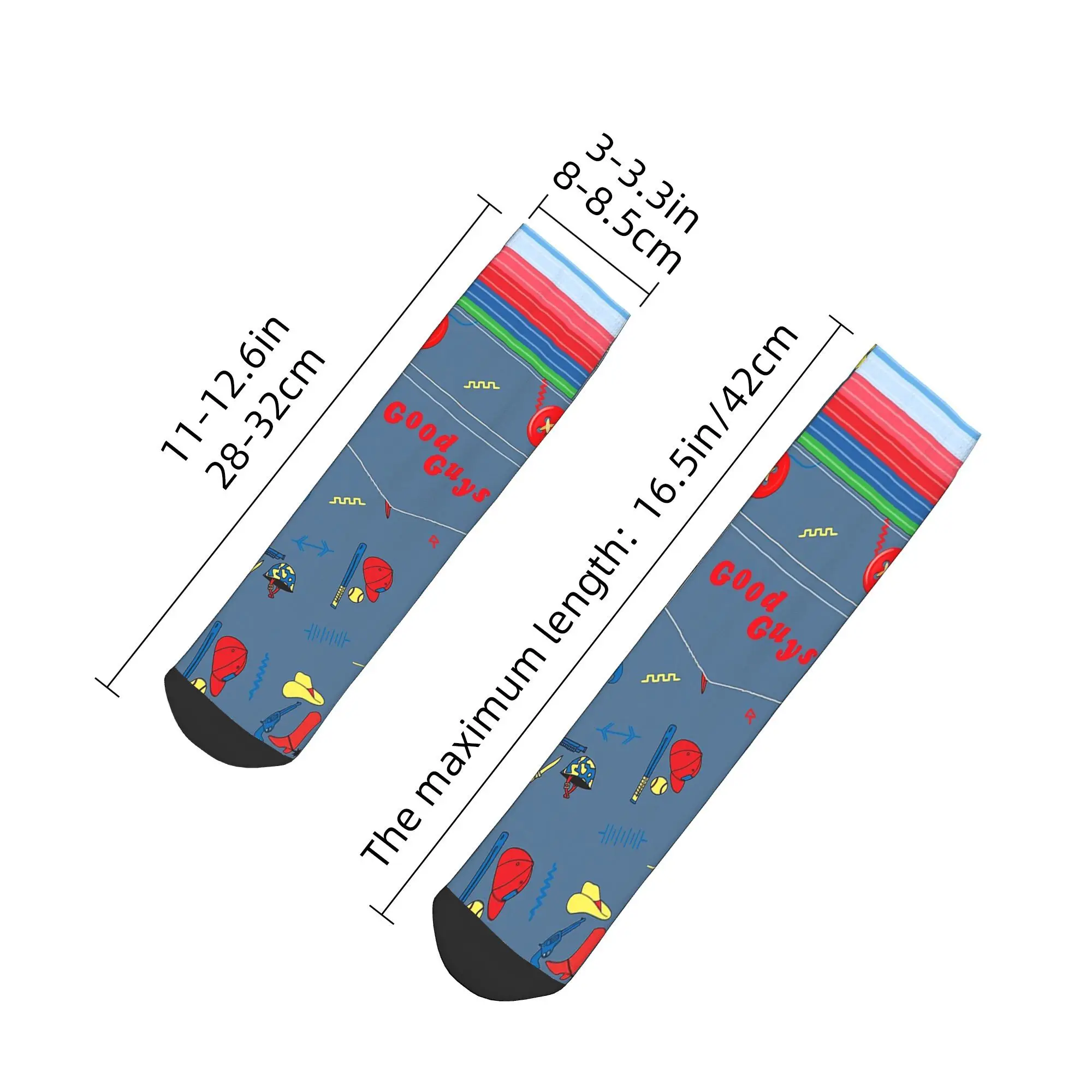 Todas as estações bons caras criança jogar chucky-assassino boneca macacão meias esporte meio tubo meias macias hip hop para homem