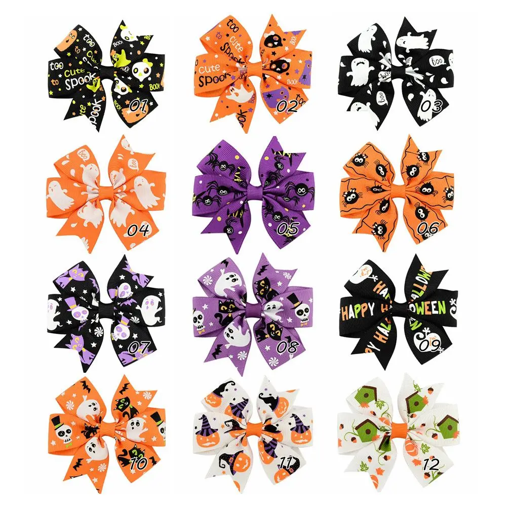 2 Teile/satz Kürbis Geist Haar Bögen Haar Clip Mädchen Baby Halloween Druck Haarnadel Hairgripe Headwear Kinder Haar Zubehör Geschenke