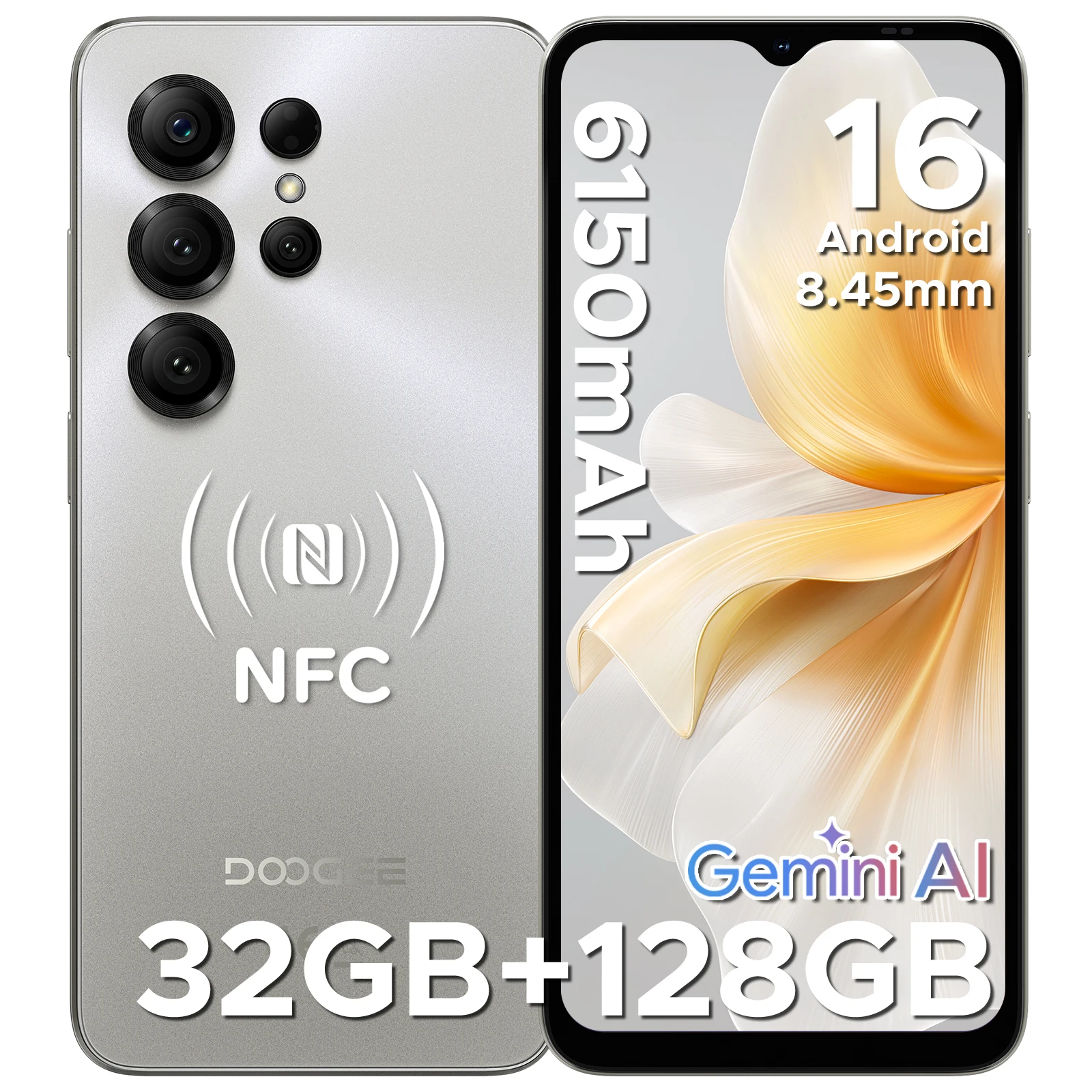 Global Version DOOGEE Note56X Pro Smartphone Android 16 Gemini AI 6150mAh Battery 6.56'' Display Widevine L1 Mobile Phone NFC image 3