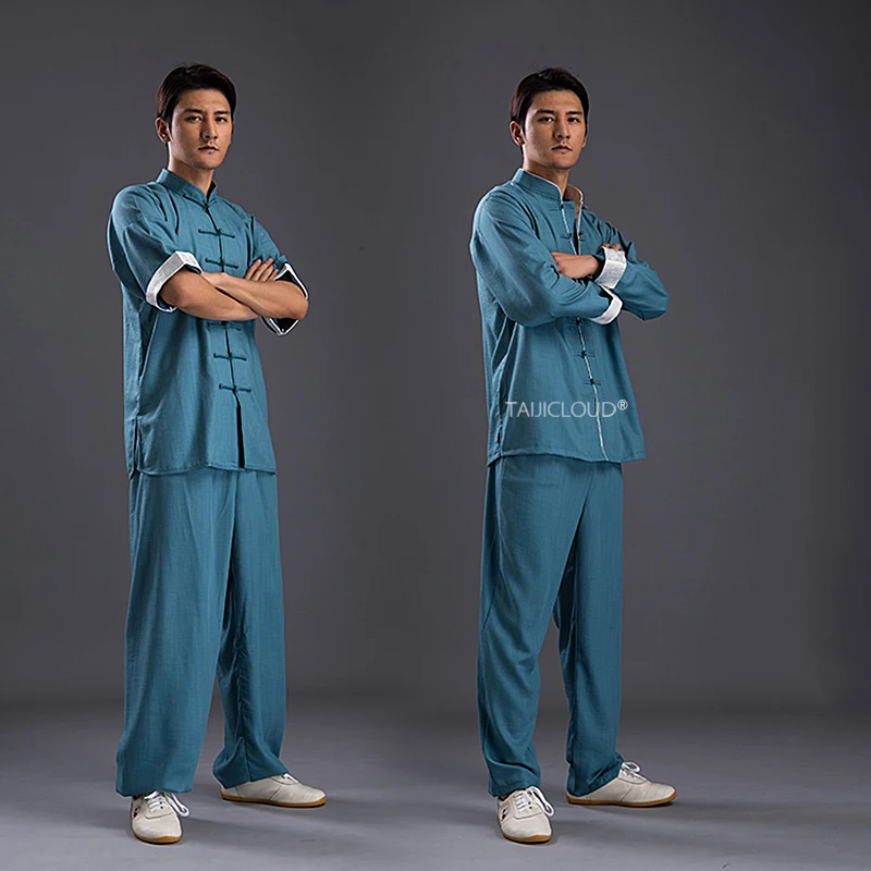 Chenjiagou Tai Chi Uniform, Linen Cotton Blend Kung Fu Suit for Men & Women, Autumn Training Wear 3