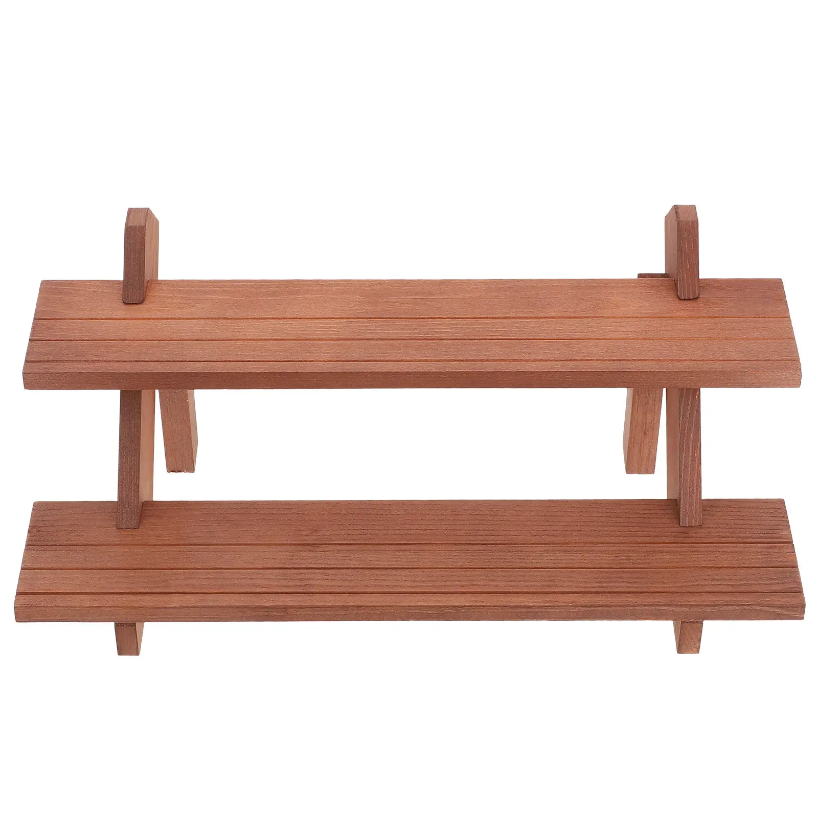 

Wooden Nail Art Display Rack Two Tier False Nails Holder for Organizing Tips Samples Storage Stand Multi Functional Beauty