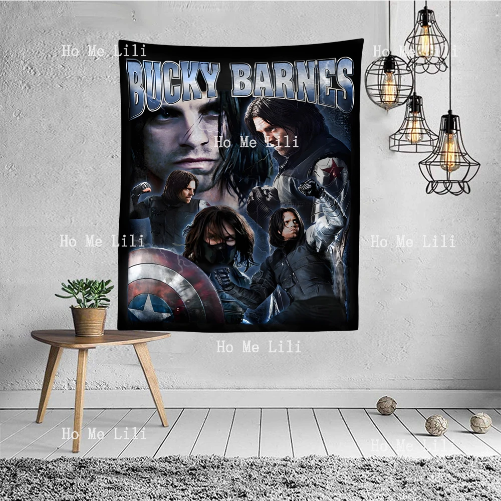 Bucky Barnes Winter Soldier Sebastian Stan The Falcon And Winter Soldier Homage Tapestry For Livingroom Decor