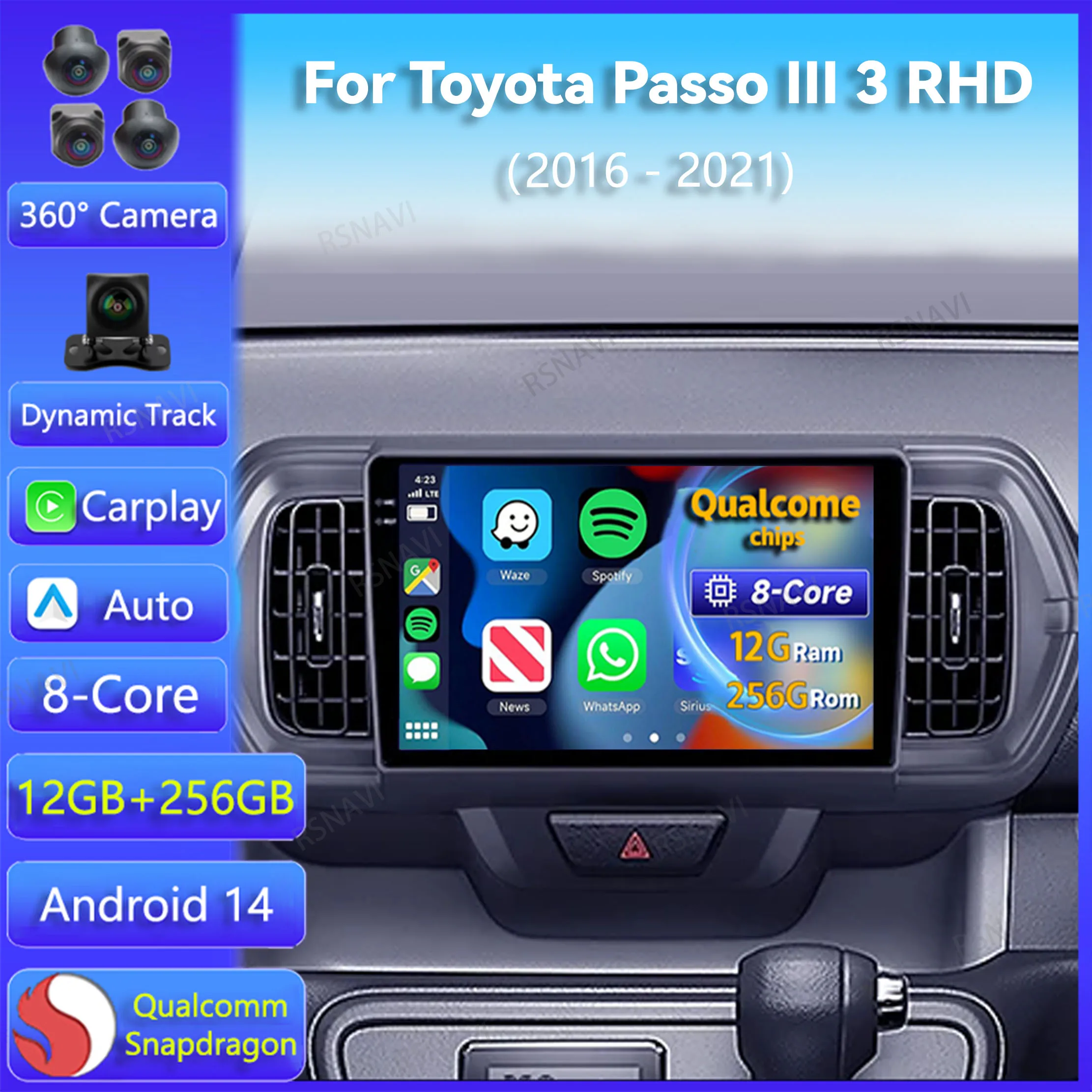 

Android 14 Carplay Авто GPS для Toyota Passo III 3 2016-2021 Правый руль Автомобильный радиоприемник DSP Мультимедийный плеер Видео DVD Стерео