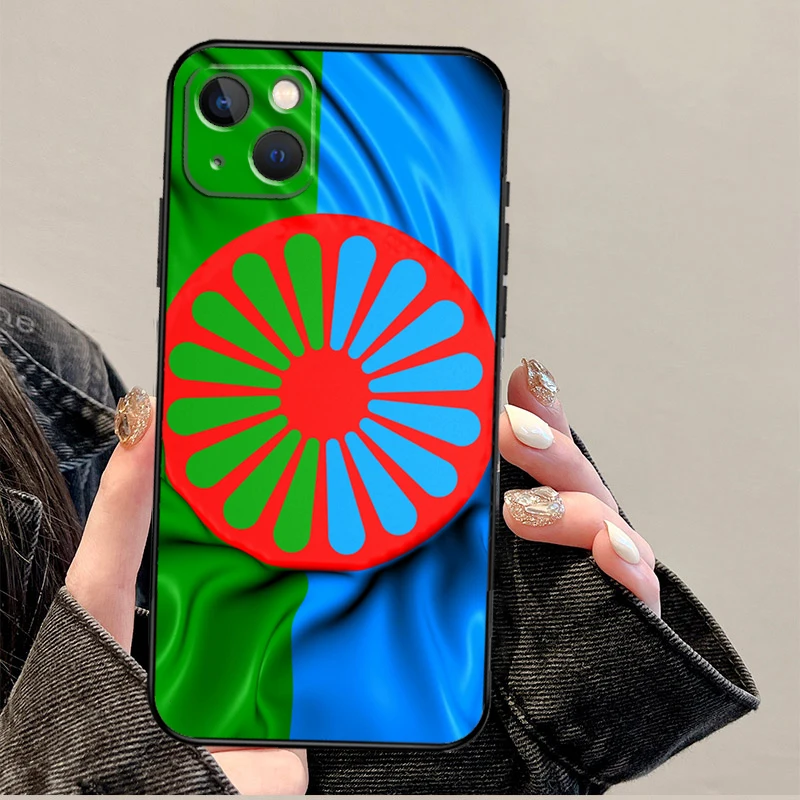 Gypsy Romani Roma Flag Funda For iPhone 15 16 Pro Max 12 13 Mini 11 14 Pro Max XS X XR 15 16 Plus Case