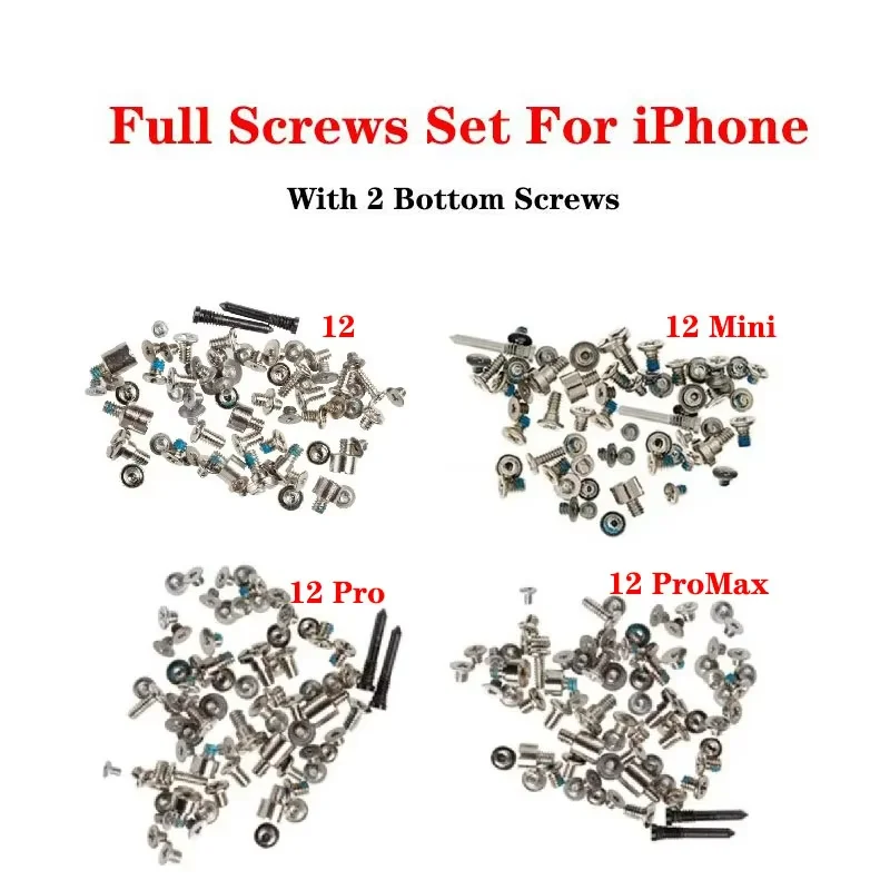 Screws Full Screw Set for iPhone X XR XS 6 6S 7 8 11 12 13 14 15 Plus Pro Max Repair bolt Complete Kit Replacement Parts