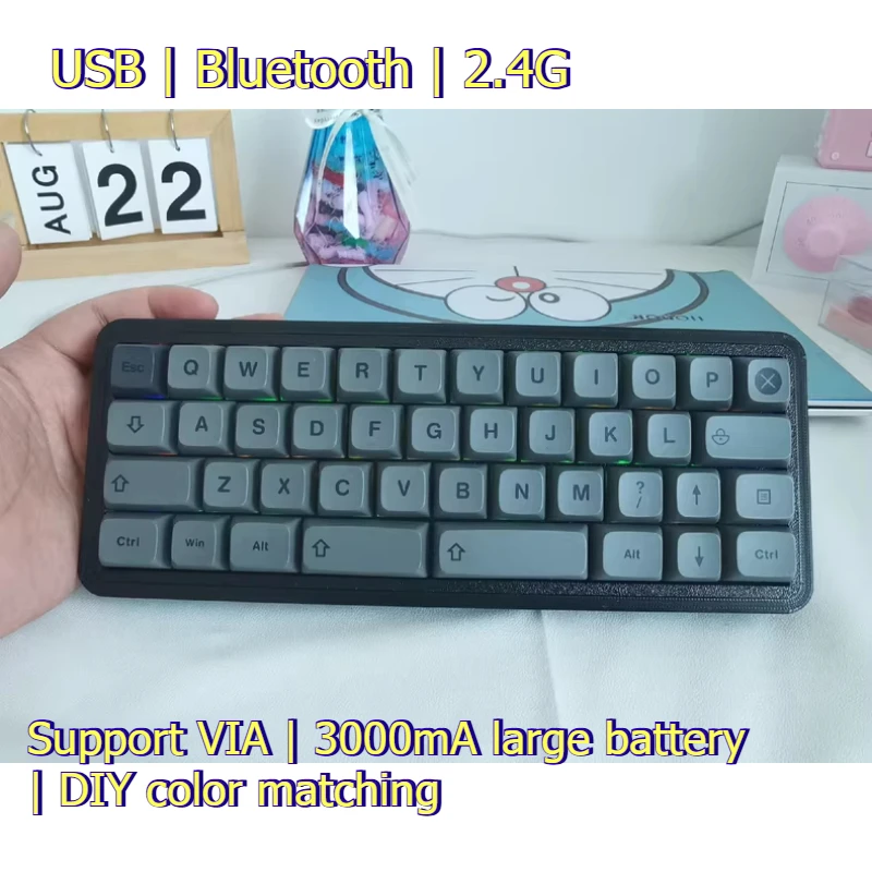 

NEW 40 Mini Keyboard Kit Customized Tri-mode/dual Mode Wireless Hot Swap RGB 40% Layout Support VIA E-sports Gaming Keyboard