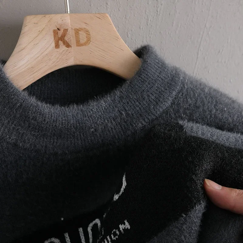 2024 Men's Clothing Sweater Autumn/Winter Thick Knitted Top Pullovers свитер mens clothing