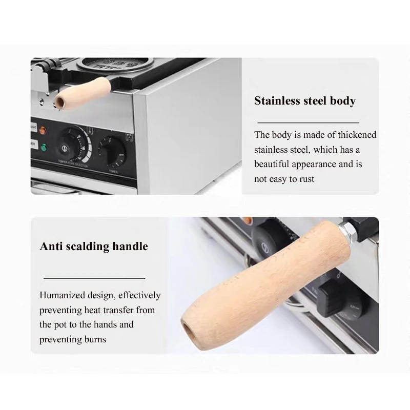 Small Gold Coin Bread Waffle Maker Japanese Yen Korean Won Mold Non Stick Coating Commercial Use