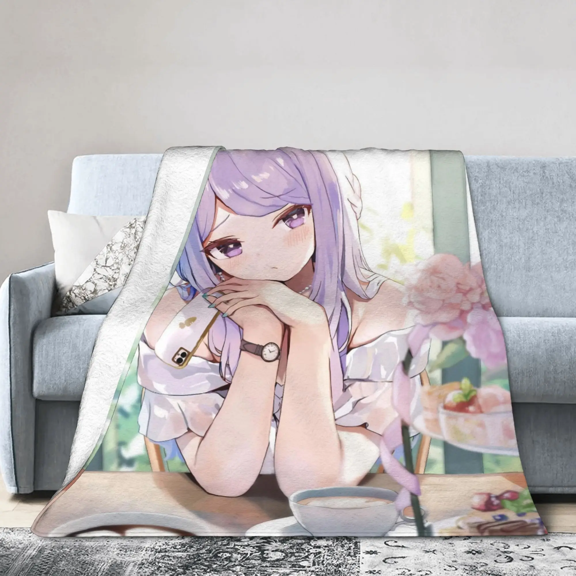 Umamusume Pretty Derby Mejiro Blankets Coral Fleece Plush  Winter   Multifunction Warm Throw Blankets for Bed Couch Bedspreads
