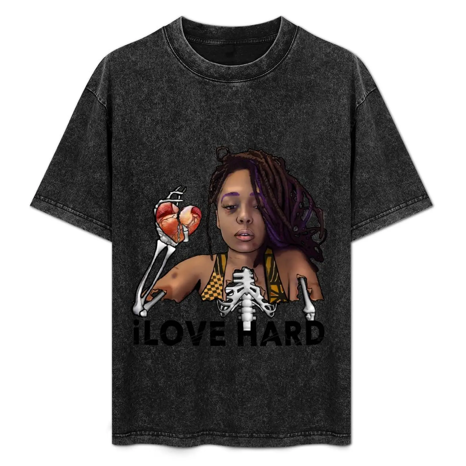 

I Love Hard. T-Shirt Soft Casual Short Sleeve Cotton Tee