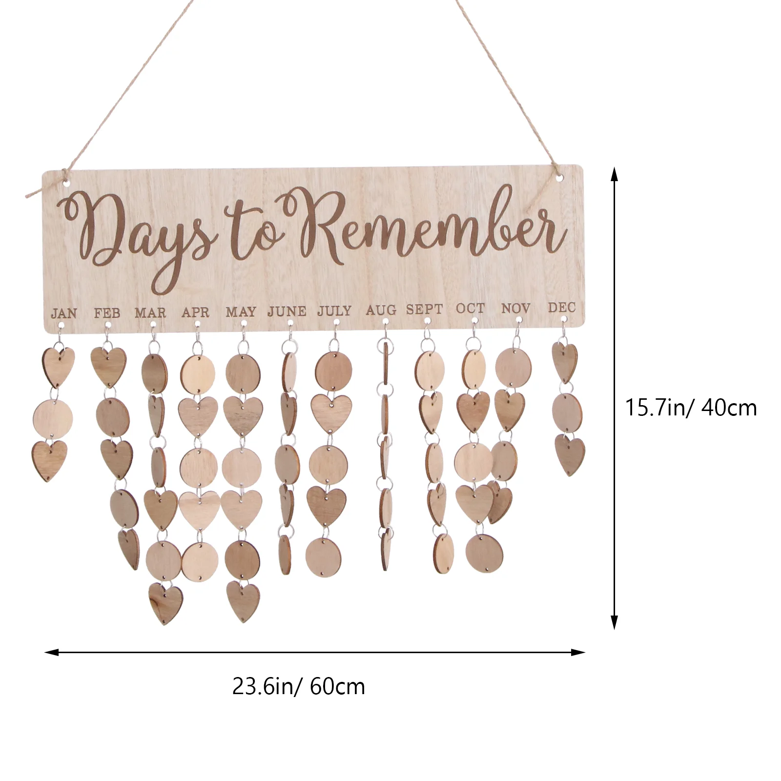 Family Birthday Hanging Plaque Anniversary Calendar Wall Rustic Home Decor Reminder Board