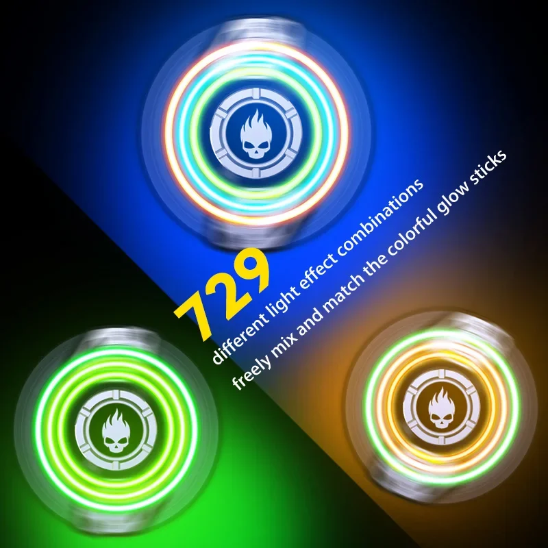 729 Light Effect Combinations Fidget Spinner Metal Toys For Men Roating Gyro Fingertip Antistress EDC Hand Stress Relief Gifts