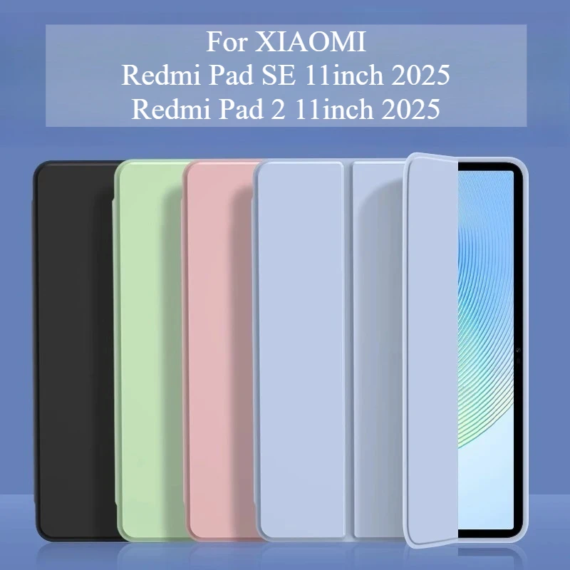 

Смарт-чехол для планшета New XIAOMI Redmi Pad SE 2025 Funda для REDMI Pad2 11-дюймовый официальный защитный чехол из жидкого силикона и кожи