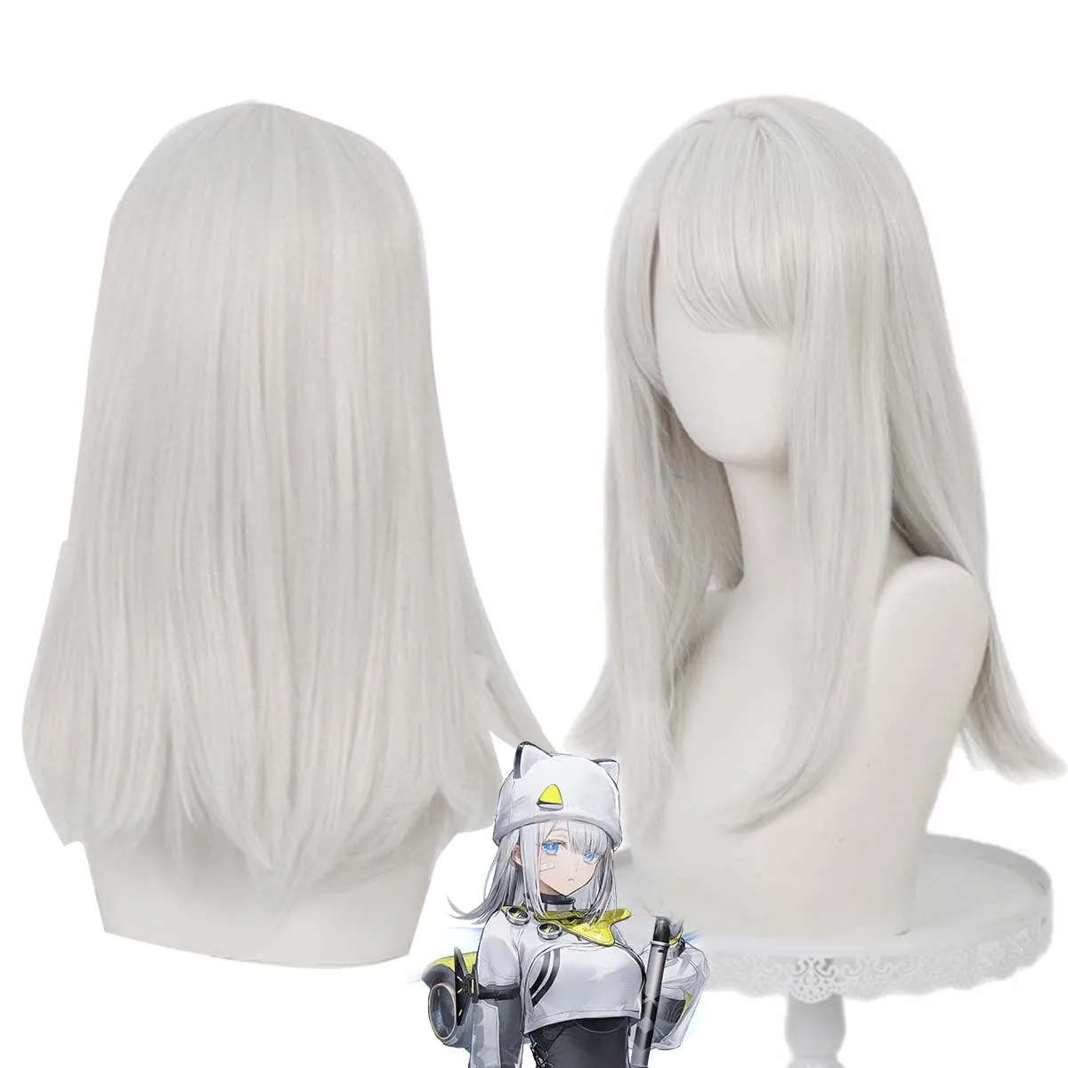 

Женский парик для косплея ArknightsEstella, серебристо-белый, термостойкий