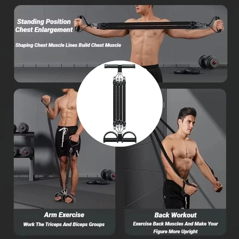 

Эспандер с ручками, эластичная веревка для тренировки талии, рук, ног, домашнее оборудование для фитнеса, многофункциональное