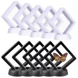 5Pcs Floating Display Case Frame Ring Necklace Earring Packaging Box Jewelry Coin Display Stand Holder
