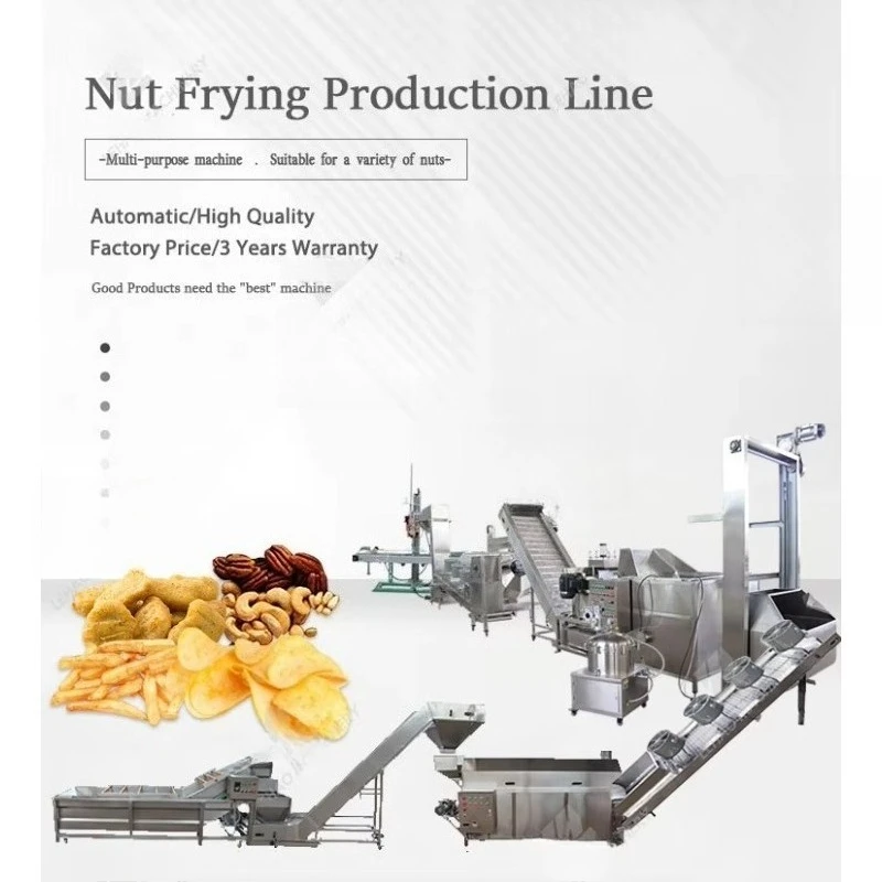Continuous Gas French Fries Chips Frier Machine Frying Potato Chips Deep Fryer for Fried Chicken Nut Fryer Production Line