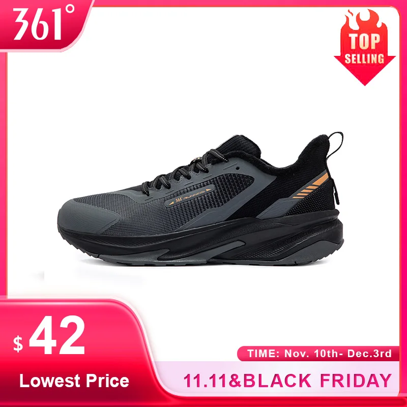 361 Degrees Thermal Series Men Running Shoes New Winter Mesh Lightweight Versatile Rebound Plush Warm Male Sneakers 672442220B