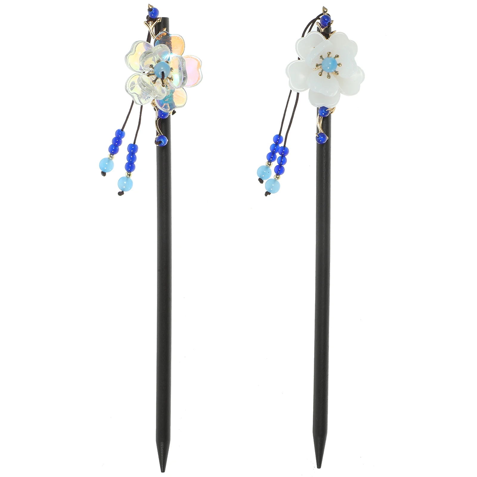 

2Pcs Wooden Sticks Hair Styling Accessories Chinese Accessories Tassel Buns Durable Floral Hanfu Hairstyle Women Long Hair