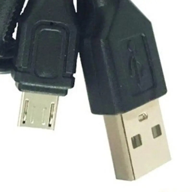 M5TD Flexible Double Channel Cord Converts MicroUSB 5Pin to Auxes and USB Power