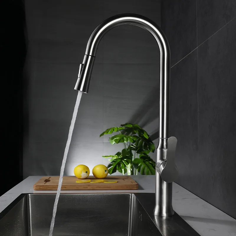 Gourmet Faucet Kitchen Gun Gray Sink Mixer Extendable Faucet Kitchen Mixer Tap Back Removable Kitchen Faucet Hot Cold Steam Deck